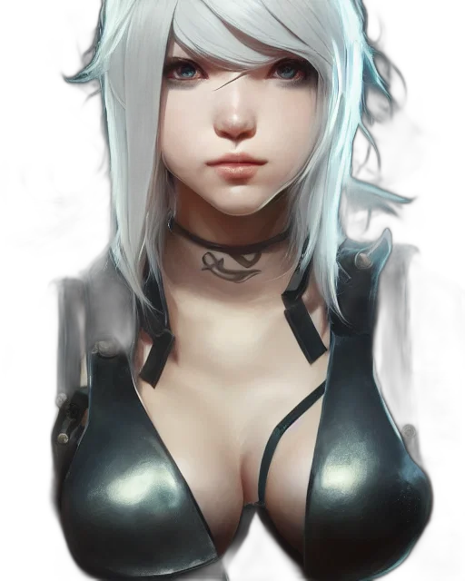 robot, face, mask, weapon, fantasy art, cyberpunk, concept art, anime transparent PNG cut-out