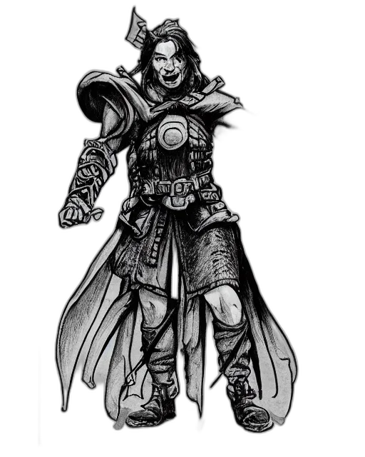 concept art, fantasy art, comic book art, pencil sketch transparent PNG cut-out