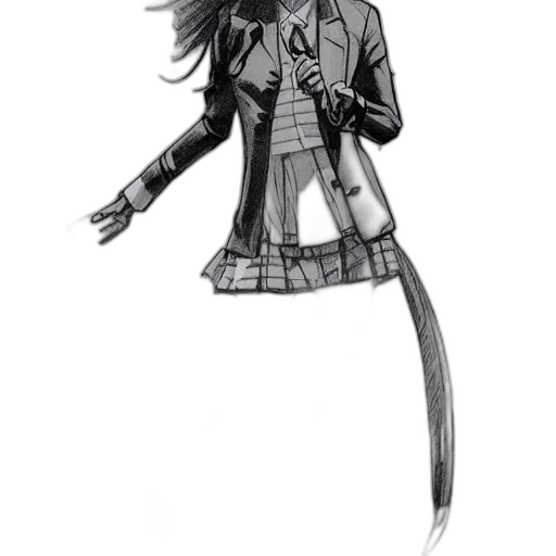jacket, staff, creature, hair transparent PNG cut-out