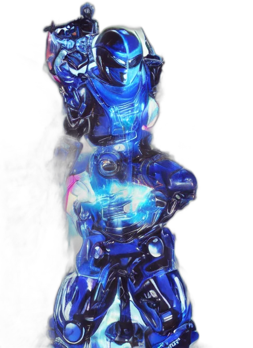 robot, weapon, staff, 3d render, concept art, fantasy art, comic book art, neon lights transparent PNG cut-out