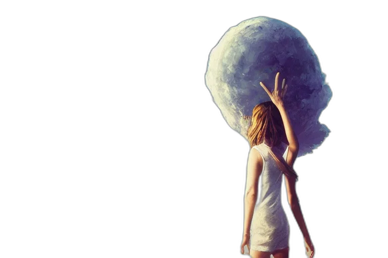 dress, umbrella, concept art, 3d render, photorealistic, fantasy art, outer space, giant transparent PNG cut-out