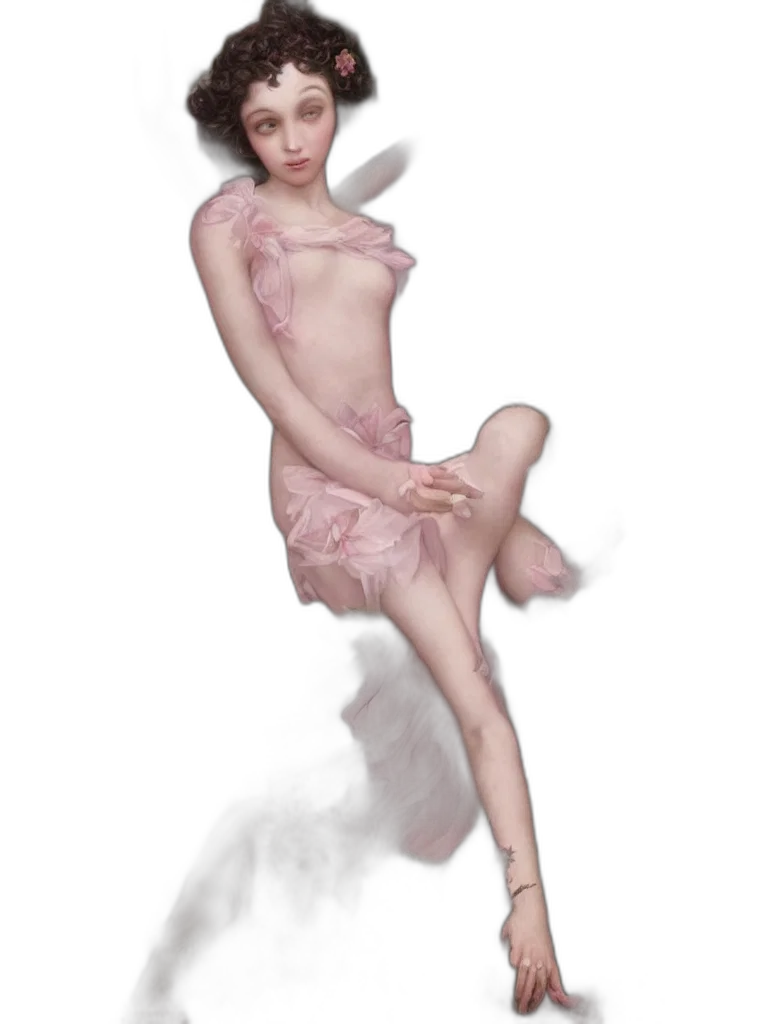 dress, creature, photorealistic, concept art, fantasy art, 3d render, underwater, fog transparent PNG cut-out