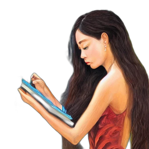 hair, jewelry, dress, face, oil painting, photorealistic, fantasy art, watercolor transparent PNG cut-out