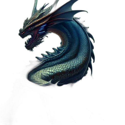 dragon, creature, animal, staff, fantasy art, concept art, photorealistic, 3d render transparent PNG cut-out