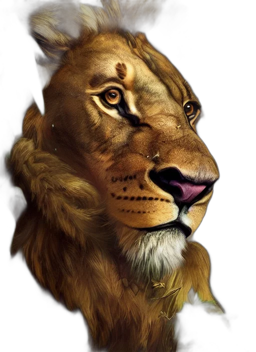 animal, crown, face, staff, photorealistic, fantasy art, concept art, watercolor transparent PNG cut-out