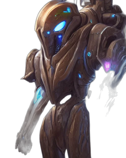 robot, creature, weapon, concept art, fantasy art, cyberpunk, comic book art, blue transparent PNG cut-out