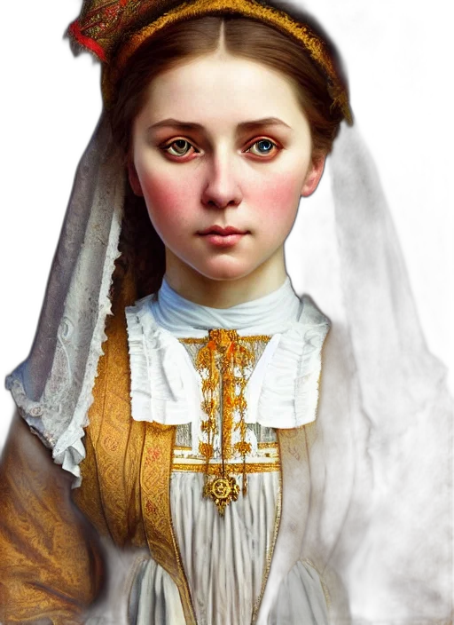 face, dress, crown, jewelry, photorealistic, oil painting, fantasy art, concept art transparent PNG cut-out