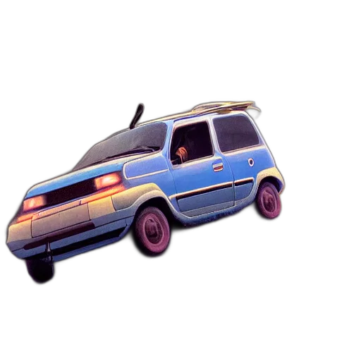 car, weapon, concept art, 3d render, vaporwave, photorealistic, blue, fiat transparent PNG cut-out