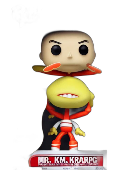 3d render, concept art, funko, pop, figure, krabs, spongebob transparent PNG cut-out