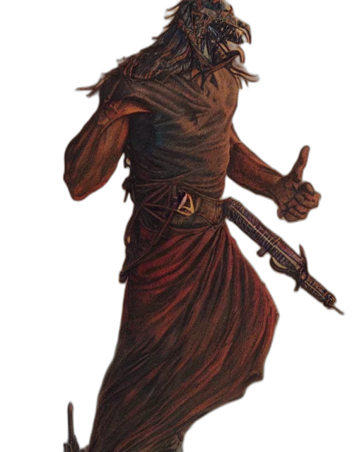 creature, staff, mask, dragon transparent PNG cut-out