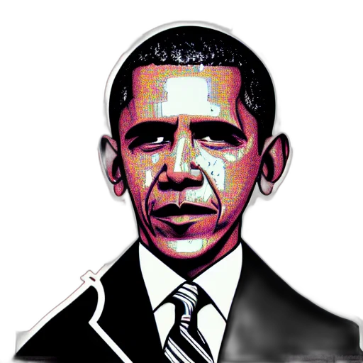 face, staff, weapon, cartoon, photorealistic, comic book art, pixel art, obama transparent PNG cut-out