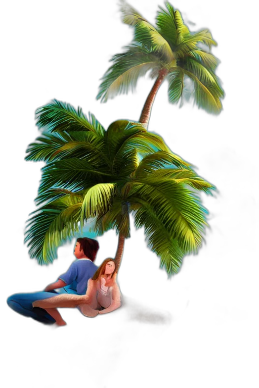 tree, umbrella, staff, hat transparent PNG cut-out