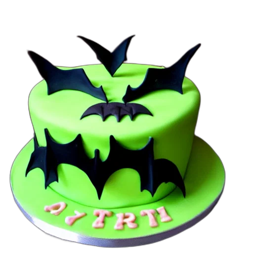 3d render, bat, birthday, cake transparent PNG cut-out