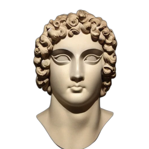face, crown, mask, jewelry, vaporwave, photorealistic, 3d render, antinous transparent PNG cut-out