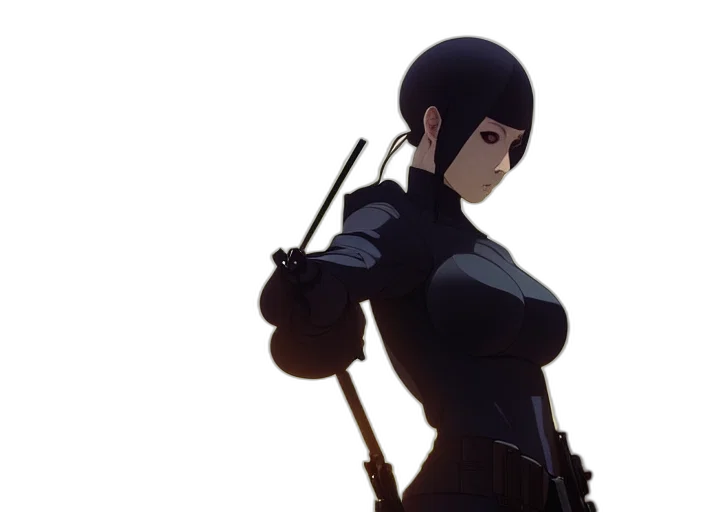 weapon, staff, sword, concept art, 3d render, comic book art, cyberpunk, dark transparent PNG cut-out
