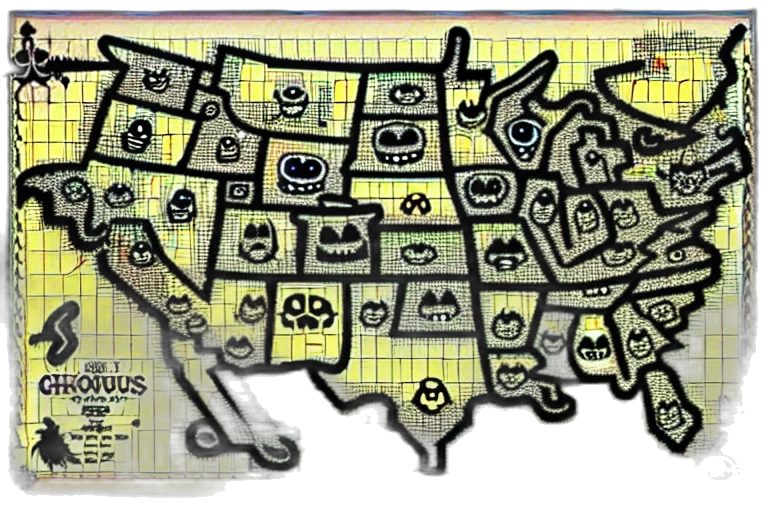 ghouls, goblins, map, intricate, pixellated, overwhelming transparent PNG cut-out