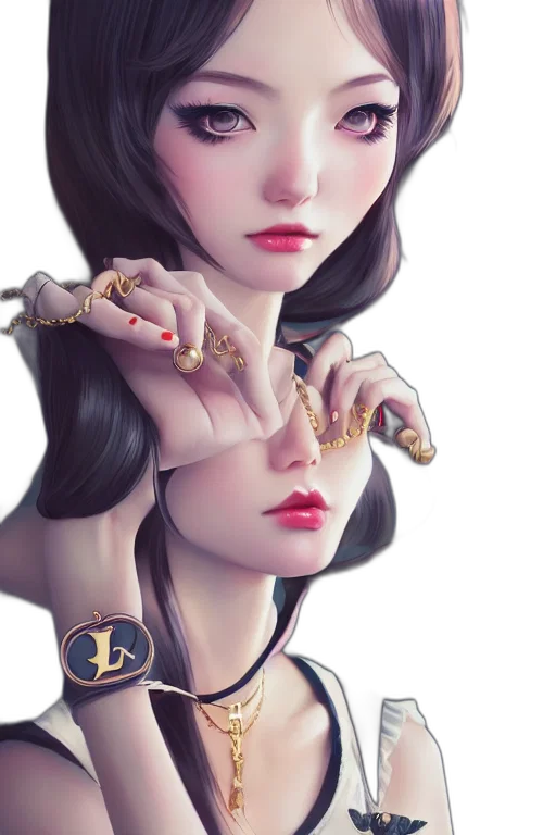 jewelry, face, fantasy art, concept art transparent PNG cut-out