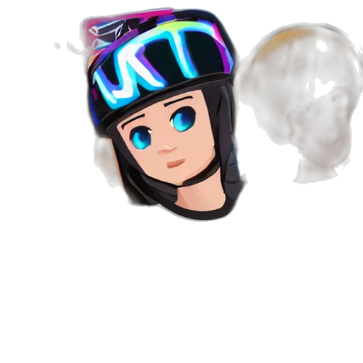 hat, face, mask, hair, 3d render, vaporwave, concept art, anime transparent PNG cut-out