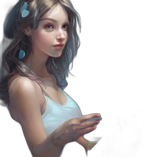 dress, face, robot, fantasy art transparent PNG cut-out