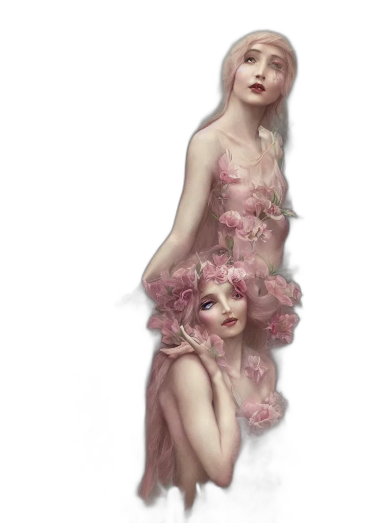 dress, fantasy art, concept art, photorealistic, oil painting, pastel, dark, red transparent PNG cut-out