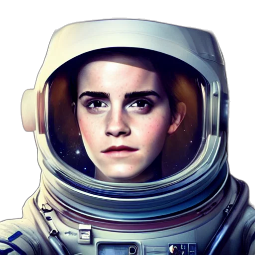 face, robot, concept art, photorealistic, pixel art, comic book art, outer space, excited transparent PNG cut-out