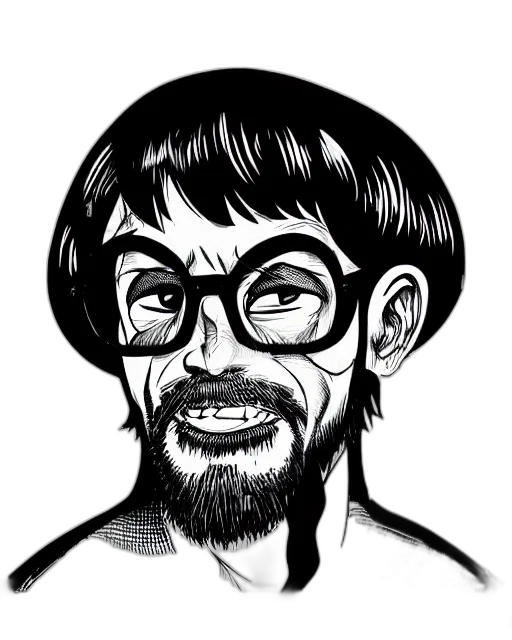 face, cartoon, comic book art, concept art transparent PNG cut-out