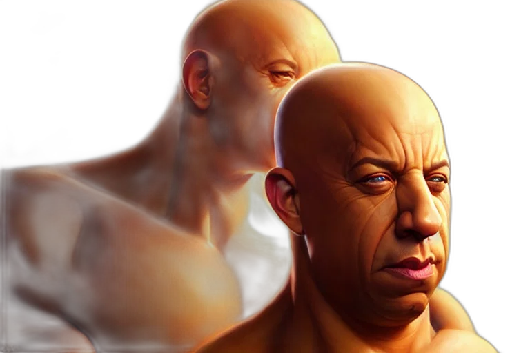 face, mask, photorealistic, concept art, 3d render, comic book art, vin, diesel transparent PNG cut-out