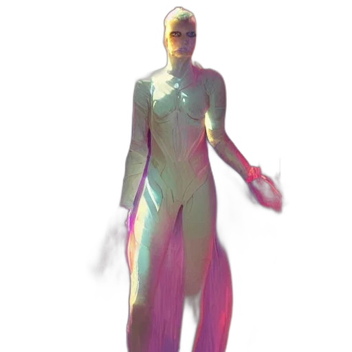 robot, dress, creature, staff transparent PNG cut-out