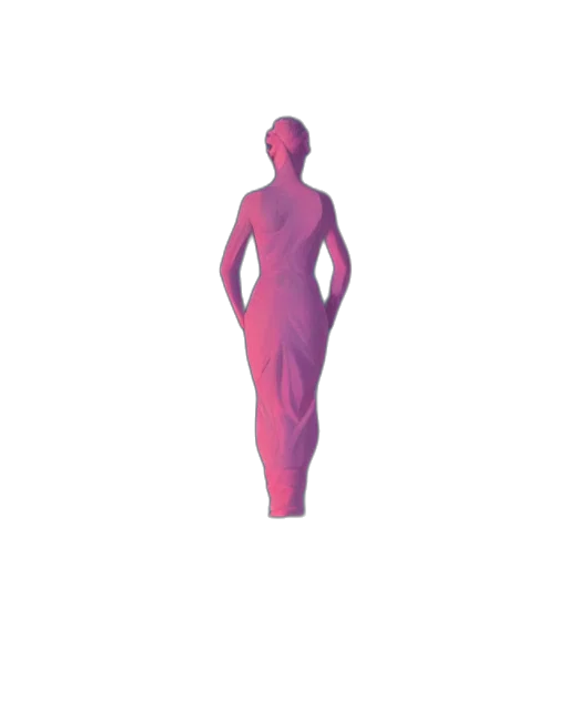 dress, jewelry, robot, staff, 3d render, vaporwave, concept art, pixel art transparent PNG cut-out