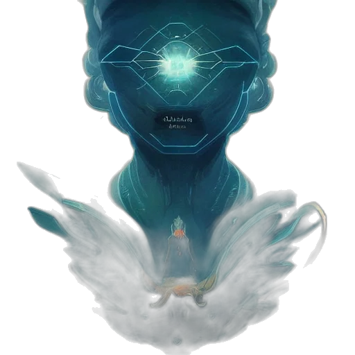 mask, robot, crown, creature, concept art, fantasy art, cyberpunk, pixel art transparent PNG cut-out