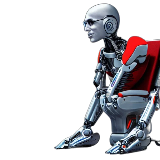 robot, concept art, 3d render, cyberpunk transparent PNG cut-out