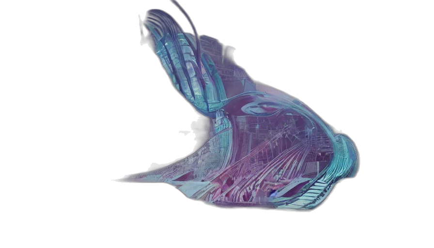 animal, creature, dragon, mask, vaporwave, concept art, 3d render, photorealistic transparent PNG cut-out