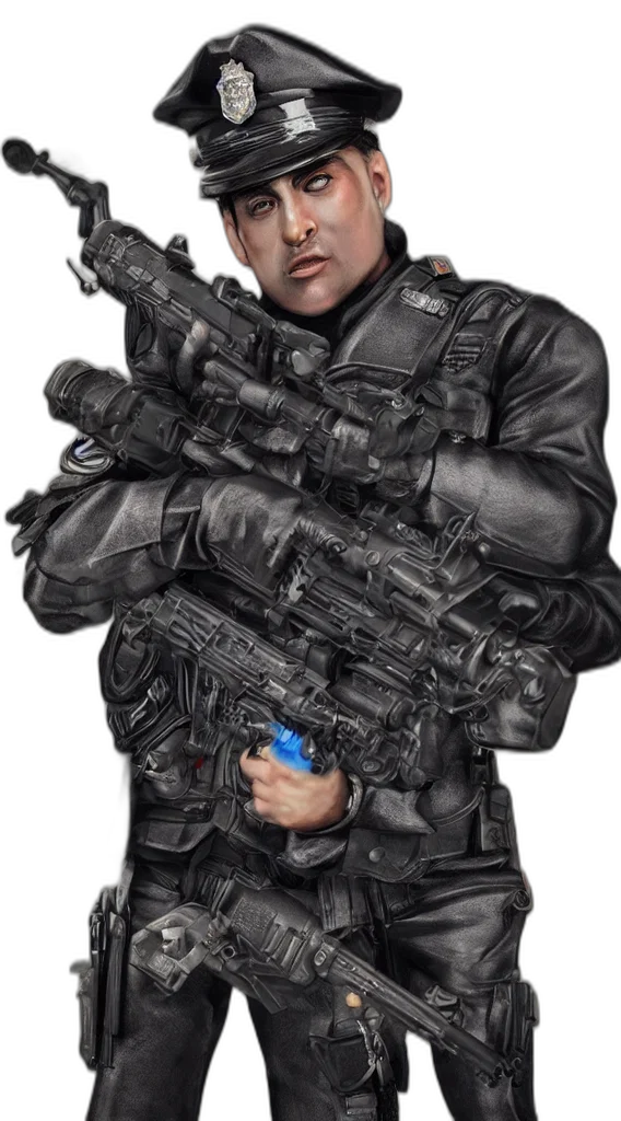 jacket, weapon, staff, robot transparent PNG cut-out