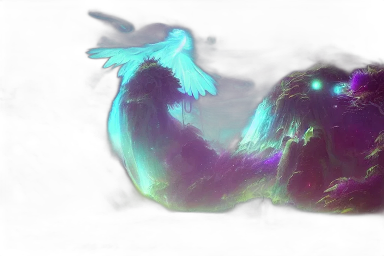 dragon, creature, crown, sword, fantasy art, concept art, vaporwave, watercolor transparent PNG cut-out