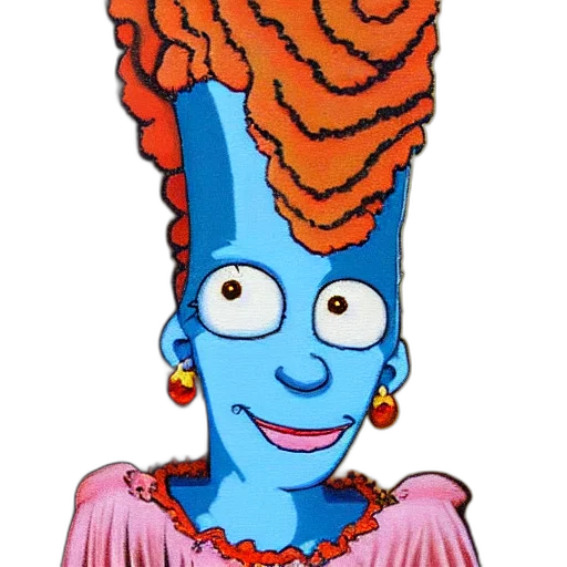 crown, dress, staff, robot, cartoon, concept art, 3d render, marge transparent PNG cut-out