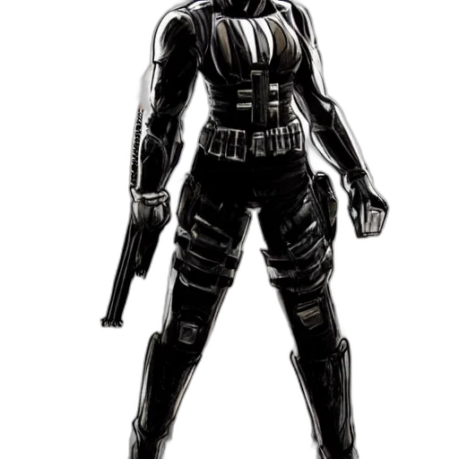 weapon, comic book art, concept art, 3d render, cyberpunk, monochrome, rachel, cole transparent PNG cut-out