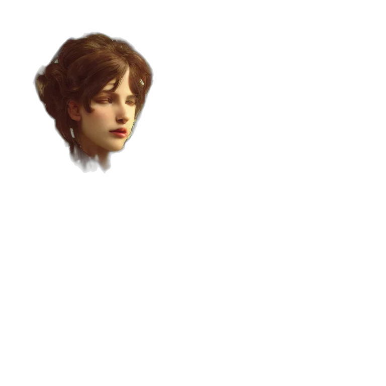 face, hair, staff, crown transparent PNG cut-out