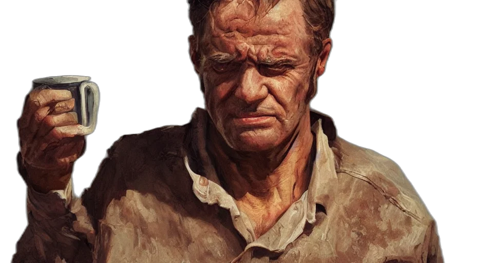 face, jacket, weapon, staff, photorealistic, concept art, oil painting, comic book art transparent PNG cut-out