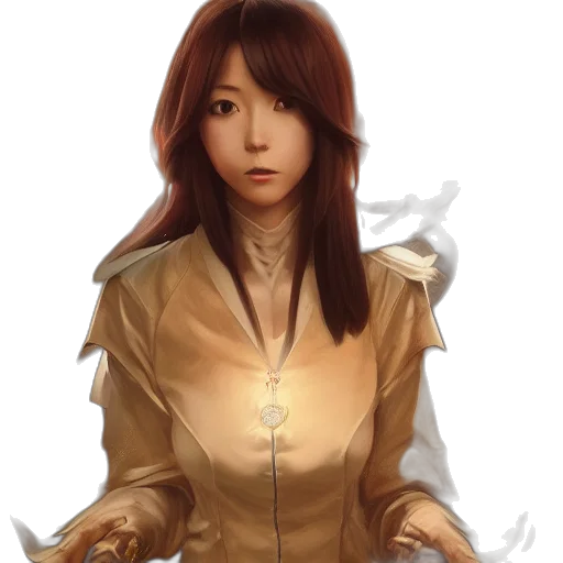 staff, jewelry, face, jacket transparent PNG cut-out