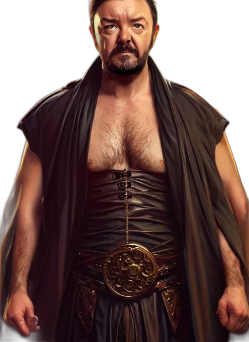 photorealistic, portrait, ricky, gervais transparent PNG cut-out