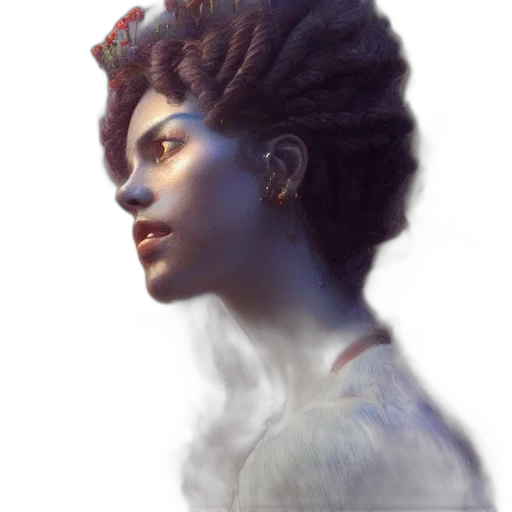 crown, hair, face, hat, concept art, photorealistic, fantasy art, cyberpunk transparent PNG cut-out