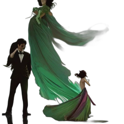 dress, concept art, fantasy art, comic book art transparent PNG cut-out