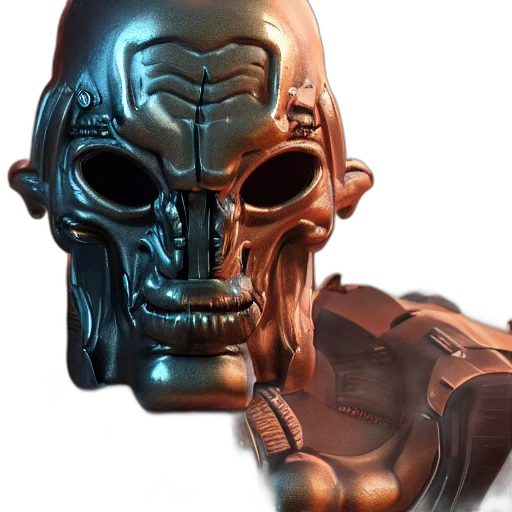 robot, mask, face, 3d render, concept art, cyberpunk, photorealistic, portrait transparent PNG cut-out