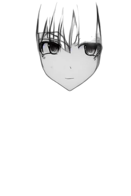face, mask, hair, creature, anime, photorealistic, cartoon, pencil sketch transparent PNG cut-out