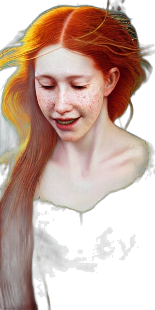 face, hair, jewelry, crown, photorealistic, oil painting, fantasy art, watercolor transparent PNG cut-out