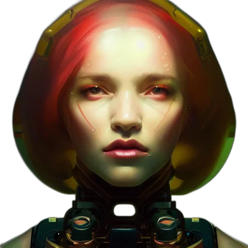 robot, face, mask, jewelry, cyberpunk, concept art, fantasy art, photorealistic transparent PNG cut-out