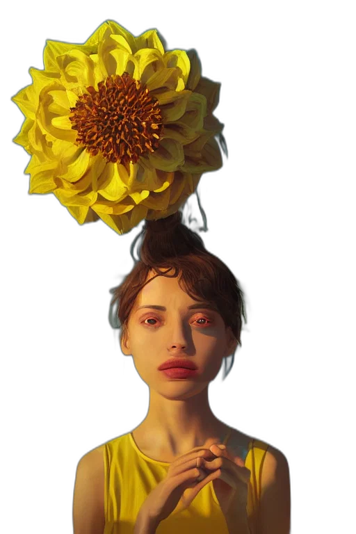 crown, face, flower, mask, photorealistic, concept art, oil painting, pixel art transparent PNG cut-out