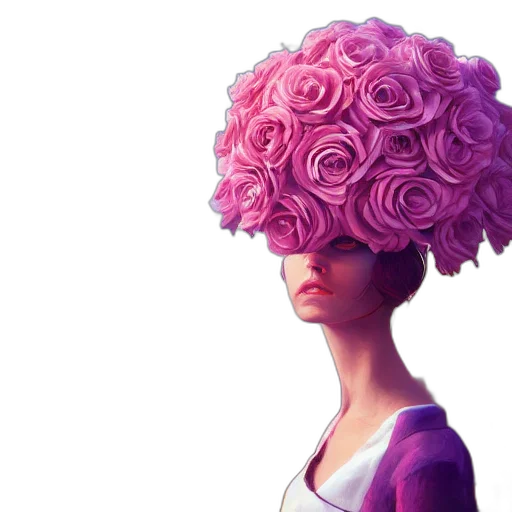 hat, crown, hair, flower transparent PNG cut-out
