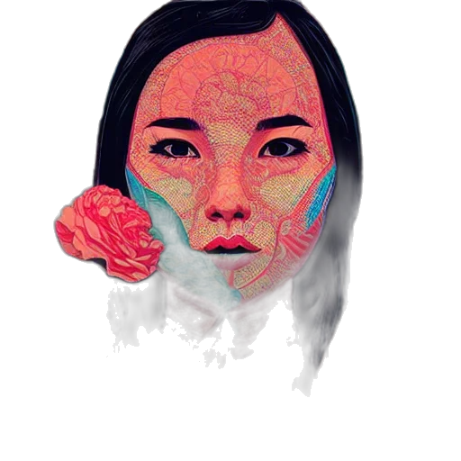 face, mask, flower, creature transparent PNG cut-out