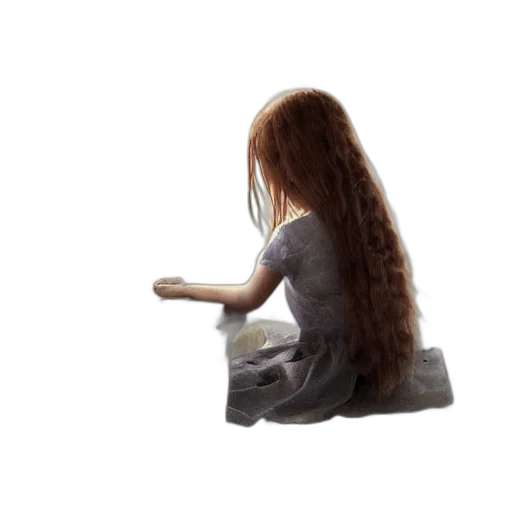 hair, creature, animal, dress, 3d render, concept art, photorealistic, fantasy art transparent PNG cut-out